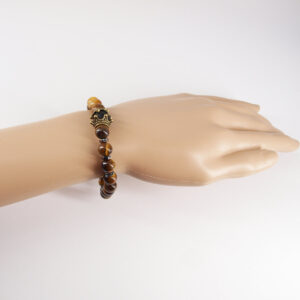 Bracelet œil de tigre et onyx OT-203