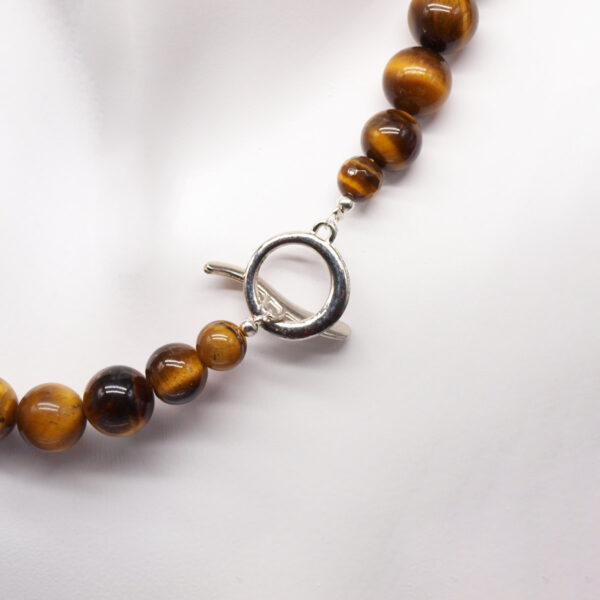 Parure œil de tigre et agate blanche OT-301