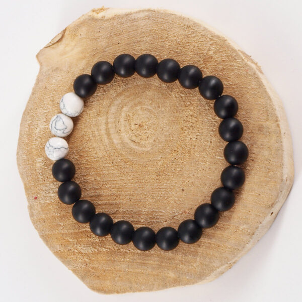Bracelet onyx et howlite OX-202