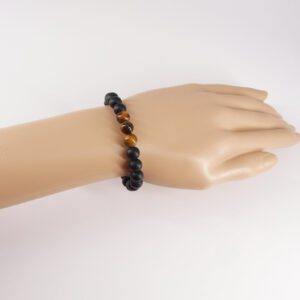 Bracelet onyx et œil de tigre OX-203