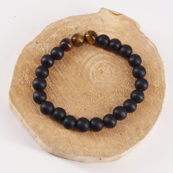Bracelet onyx et œil de tigre OX-203