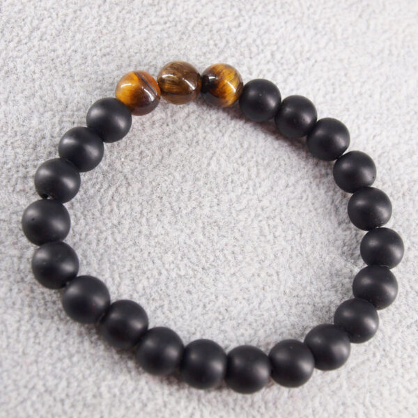 Bracelet onyx et œil de tigre OX-203