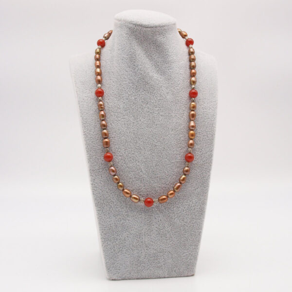 Collier perles de culture et agate PC-103