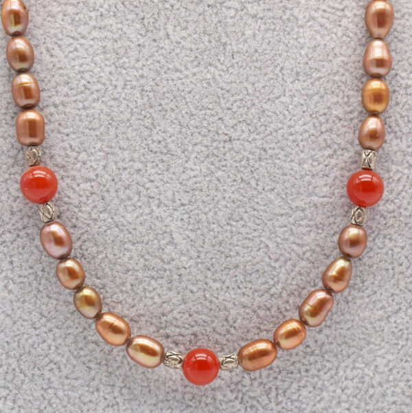 Collier perles de culture et agate PC-103