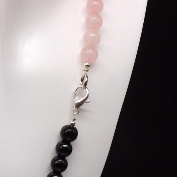 Parure quartz rose et onyx QR-301