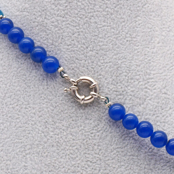 Collier saphir apatite agate veinée SA-101